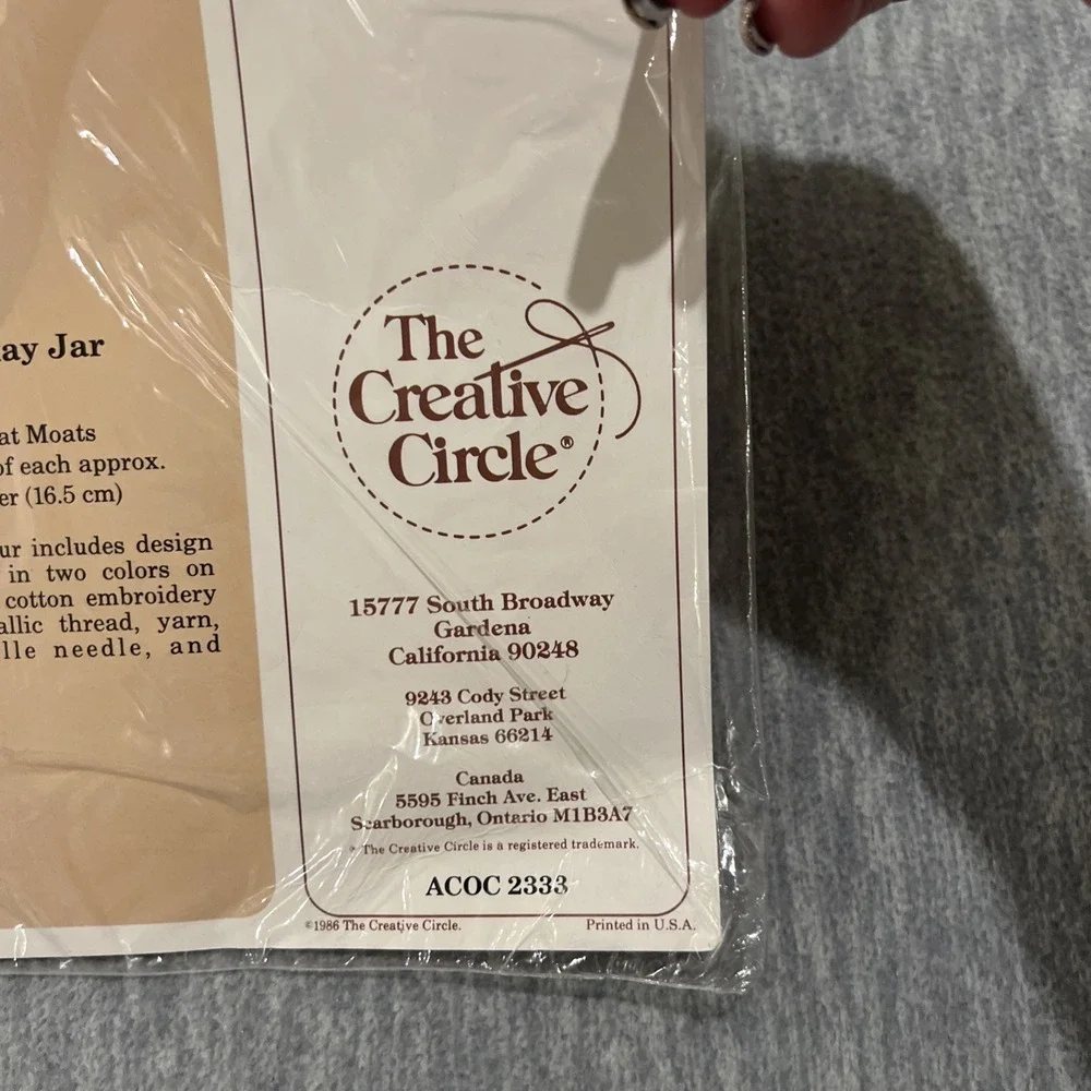 The Creative Circle Holiday Jar Toppers Cross Stitch Kit #2333 Goose‎ New 1986